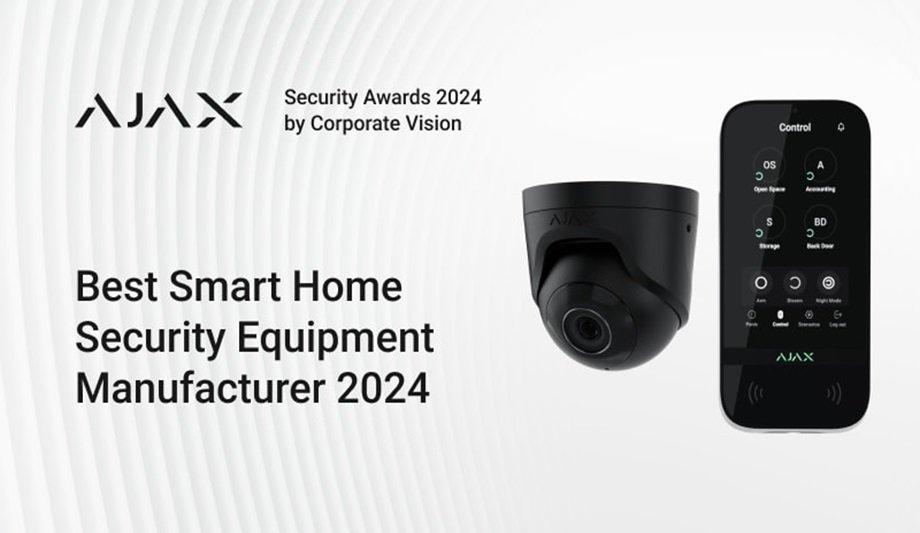 Ajax Systems برنده جوایز امنیتی 2024 به عنوان بهترین سازنده تجهیزات امنیتی خانه هوشمند شد