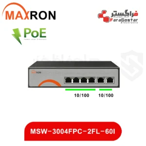 سوئیچ شبکه POE مکسرون مدل MSW-3004FPC-2FL-60I