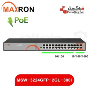 سوئیچ شبکه POE مکسرون مدل MSW-3224GFP-2GL-300I